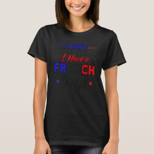 T-shirt Drapeau de femme française calme Mens Je ne peux p