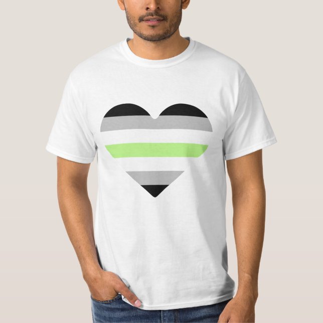 T-shirt Drapeau de fierté agender cœur (Devant)