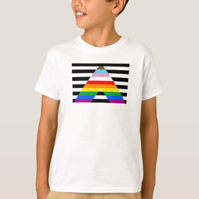 T-shirt Drapeau de fierté allié du progrès LGBTQ (Devant)