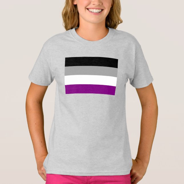 T-shirt Drapeau de fierté asexué (Devant)