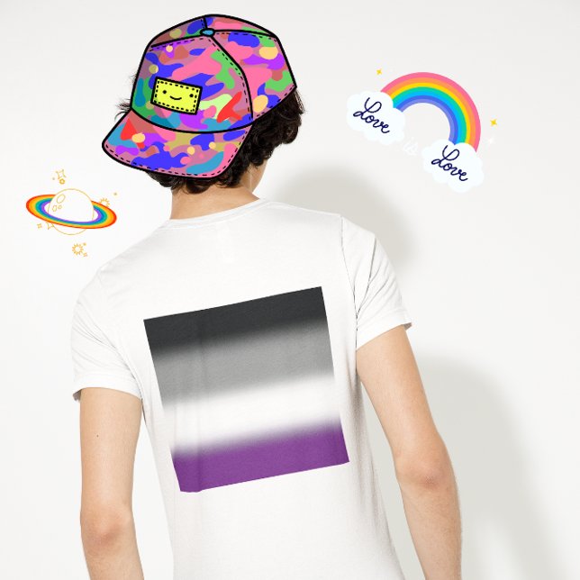 T-shirt Drapeau de fierté asexuée à dégradé - Drapeau ACE  (Créateur téléchargé)