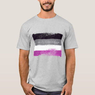 T-SHIRT DRAPEAU DE FIERTÉ ASEXUELLE PEINTE
