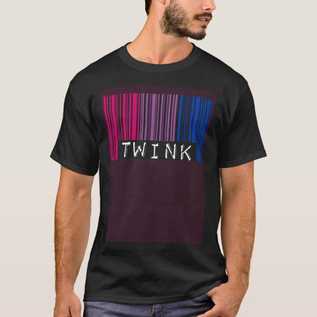 T-shirt Drapeau de fierté bisexuel Code-barres Twink bisex (Devant)