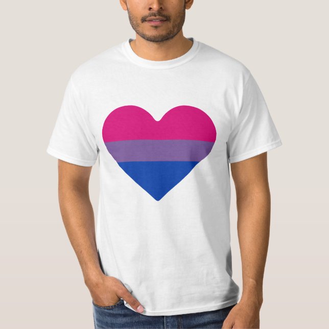 T-shirt Drapeau de fierté bisexuel Cœur (Devant)