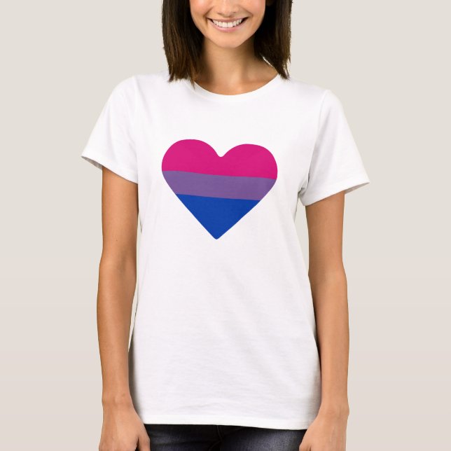 T-shirt Drapeau de fierté bisexuel cœur (Devant)