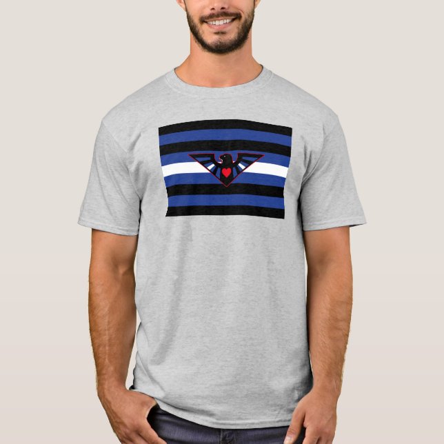 T-shirt Drapeau de fierté d'aigle en cuir (Devant)