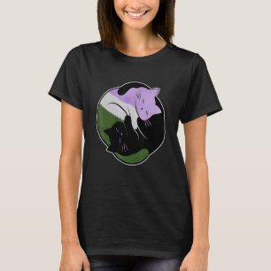 T-shirt Drapeau de fierté de chat Yin Yang Genderqueer LGB