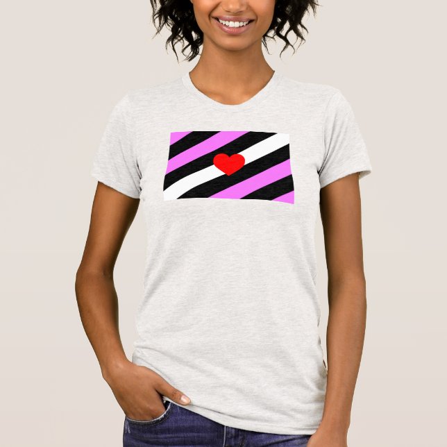 T-shirt Drapeau de fierté de fille de cuir (Devant)