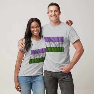 T-shirt DRAPEAU de FIERTÉ de GENDERQUEER - onduleux