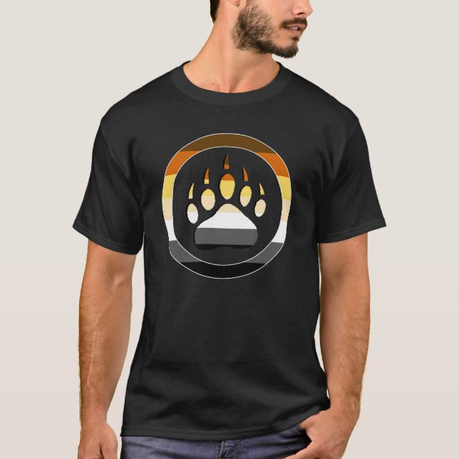 T-shirt Drapeau de fierté de l'ours du cercle cool Patte d (Devant)