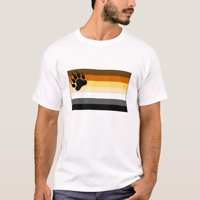 T-shirt Drapeau de fierté de l'ours gay (Devant)