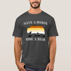 T-shirt Drapeau de fierté de l'ours gay Sauver un cheval m