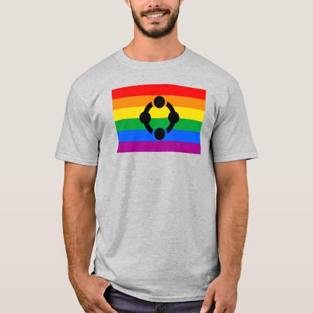 T-shirt Drapeau de fierté de niche arc-en-ciel (Devant)