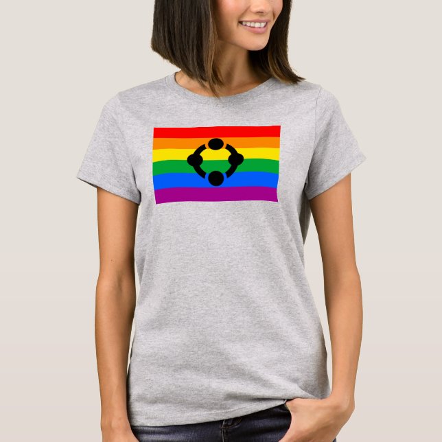 T-shirt Drapeau de fierté de niche arc-en-ciel (Devant)