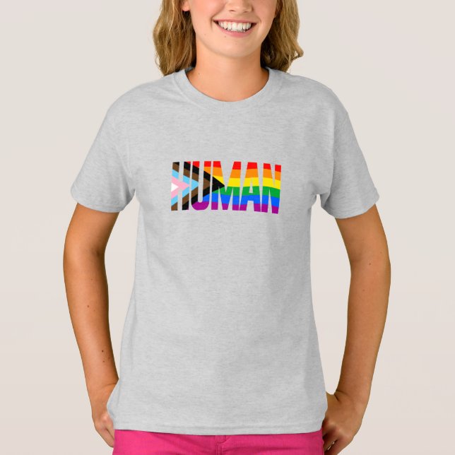 T-shirt Drapeau de fierté d'inclusivité humaine (Devant)