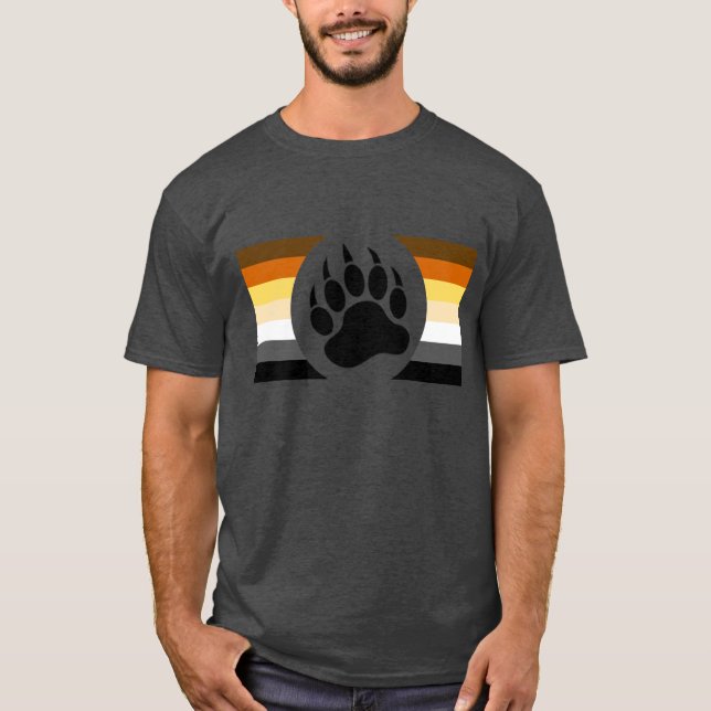 T-shirt Drapeau de fierté d'ours Patte d'ours (Devant)