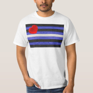 T-shirt Drapeau de fierté en cuir SlipperyJoe's noir bleu