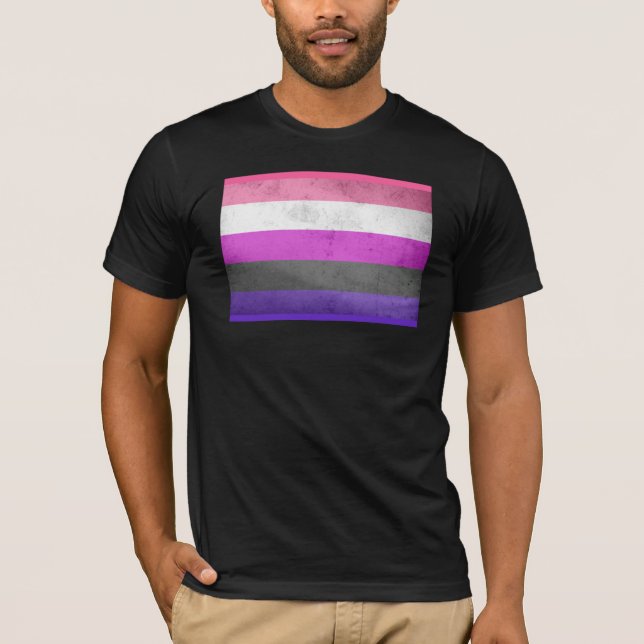T-SHIRT DRAPEAU DE FIERTÉ GENDERFLUID (Devant)