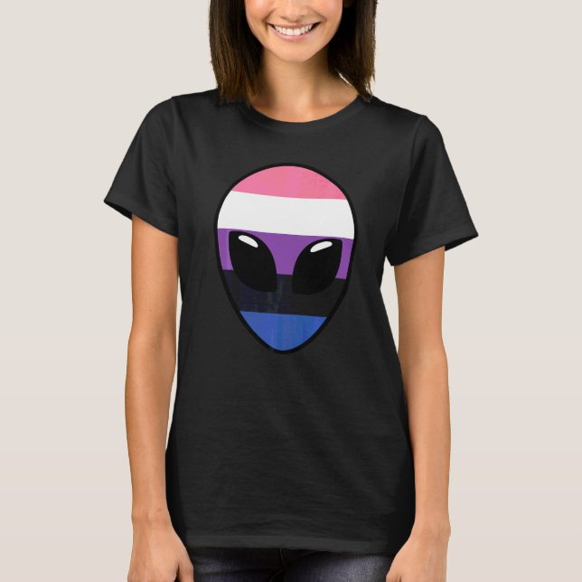 T-shirt Drapeau de fierté genderfluid  Drapeau Alien Gende (Devant)