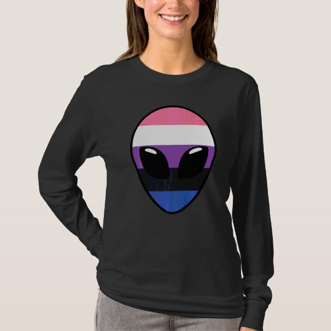 T-shirt Drapeau de fierté genderfluid  Drapeau Alien Gende (Devant)