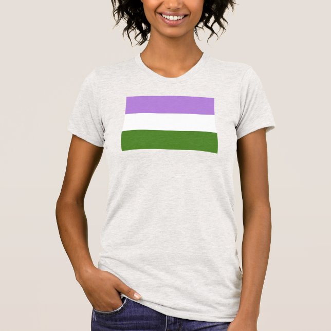 T-shirt Drapeau de fierté genderqueer (Devant)