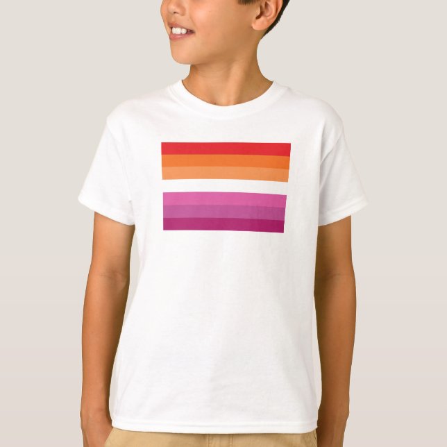 T-shirt Drapeau de fierté lesbienne (Devant)
