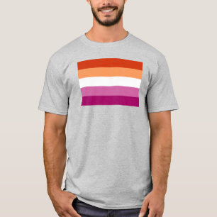 T-shirt Drapeau de fierté lesbienne (5 bandes)