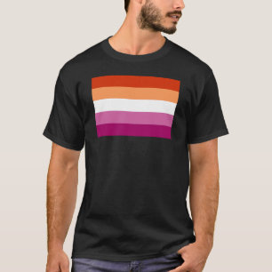 T-shirt Drapeau de fierté lesbienne (5 bandes)