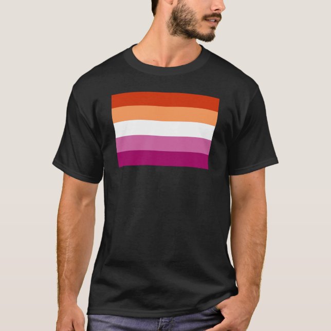 T-shirt Drapeau de fierté lesbienne (5 bandes) (Devant)