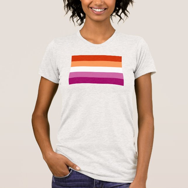 T-shirt Drapeau de fierté lesbienne (5 bandes) (Devant)