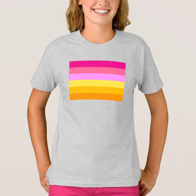 T-shirt Drapeau de fierté lesbienne (Aube) (Devant)