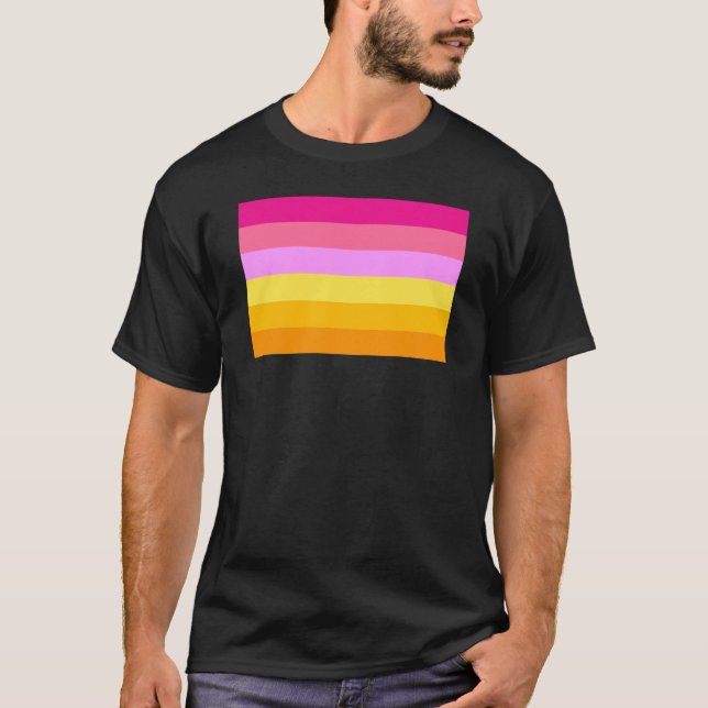 T-shirt Drapeau de fierté lesbienne (Aube) (Devant)