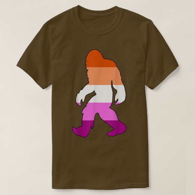 T-shirt Drapeau de fierté lesbienne Bigfoot Sasquatch LGBT (Design devant)