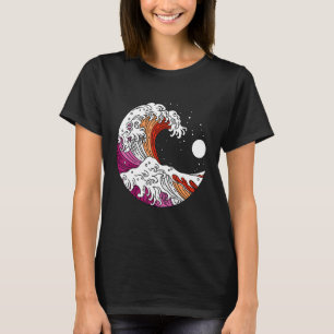 T-shirt Drapeau de fierté lesbienne de la Grande Vague jap