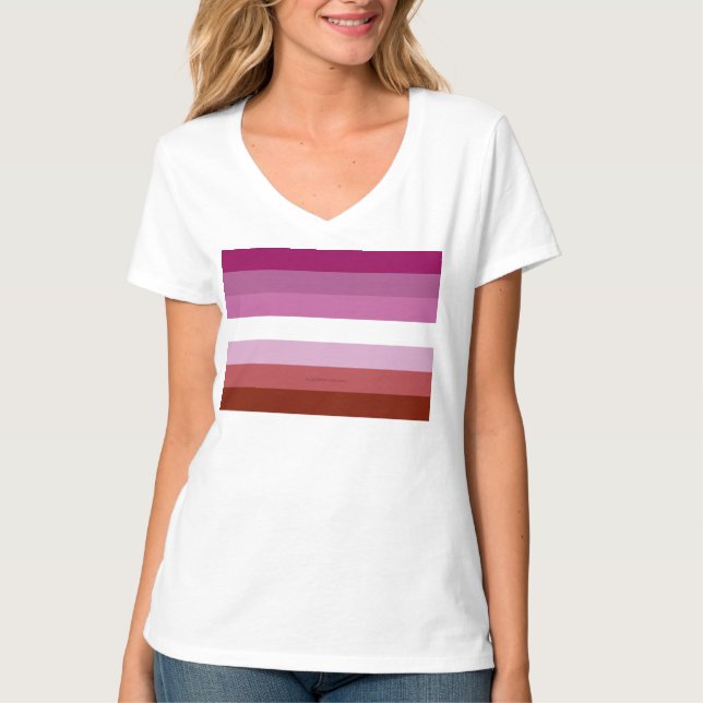 T-shirt Drapeau de fierté lesbienne de SlipperyJoe's fémin (Devant)