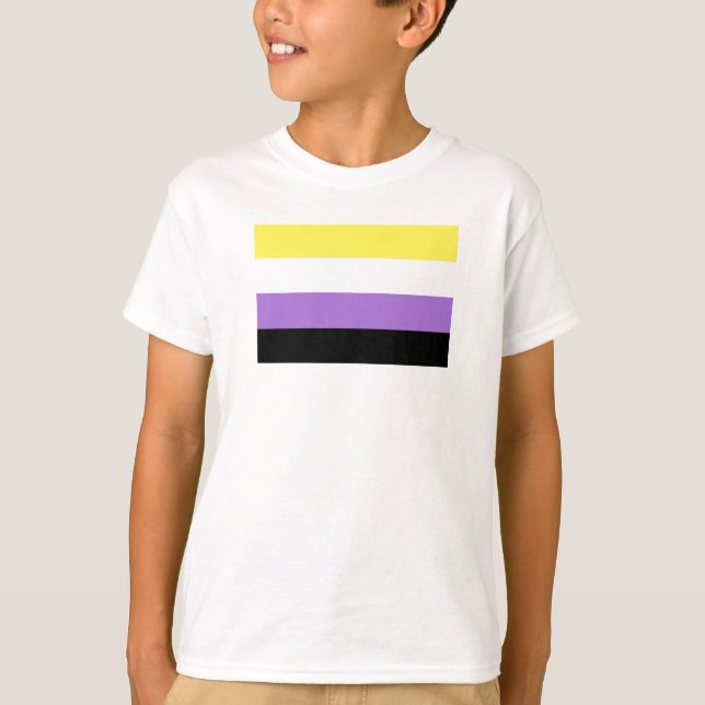 T-shirt Drapeau de fierté non binaire (Devant)