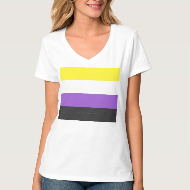 T-shirt Drapeau de fierté non binaire de SlipperyJoe's jau (Devant)