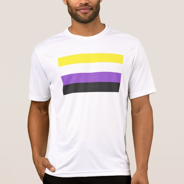 T-shirt Drapeau de fierté non binaire de SlipperyJoe's jau (Devant)