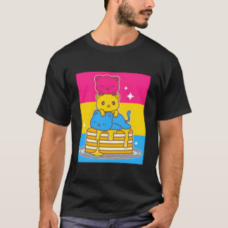 T-shirt Drapeau de fierté Pan Uality des chats Kawaii LGBT