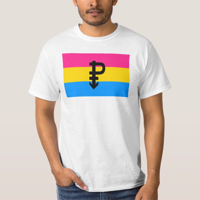 T-shirt Drapeau de fierté pansexuelle (Devant)