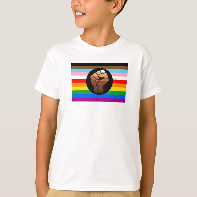 T-shirt Drapeau de fierté POC de progrès LGBTQ+ (Devant)