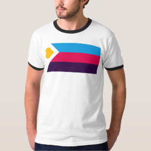 T-shirt Drapeau de fierté polyamoureuse tricolore de Slipp