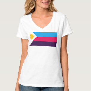 T-shirt Drapeau de fierté polyamoureuse tricolore de Slipp