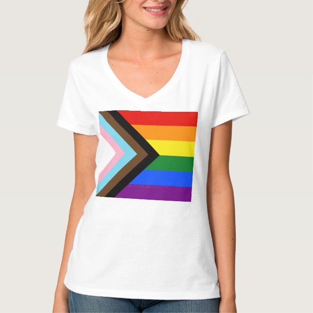 T-shirt Drapeau de fierté Progress Pride de SlipperyJoe si (Devant)