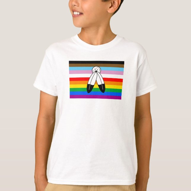 T-shirt Drapeau de fierté Progress Pride LGBTQ+ Two-Spirit (Devant)