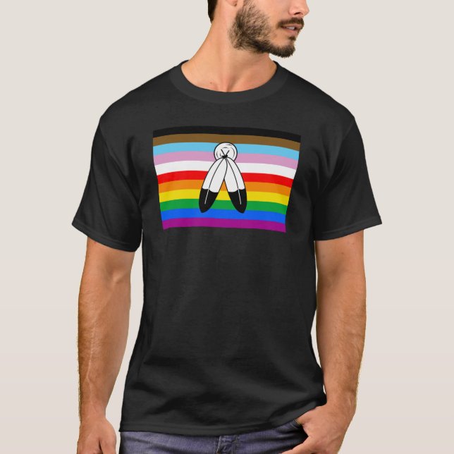 T-shirt Drapeau de fierté progressiste LGBTQ+ Two-Spirit (Devant)
