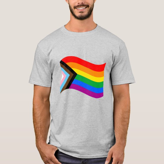 T-shirt Drapeau de fierté progressiste ondulé (Devant)