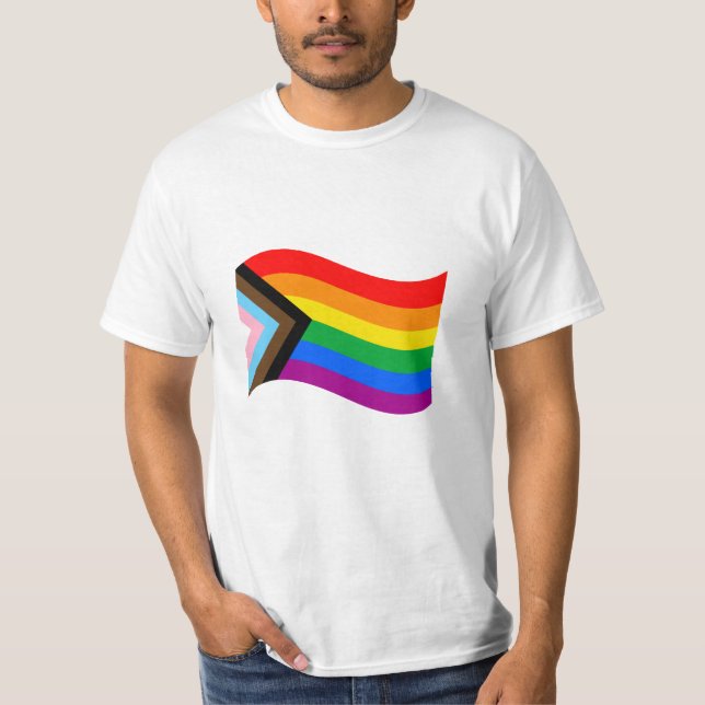 T-shirt Drapeau de fierté progressiste ondulé (Devant)