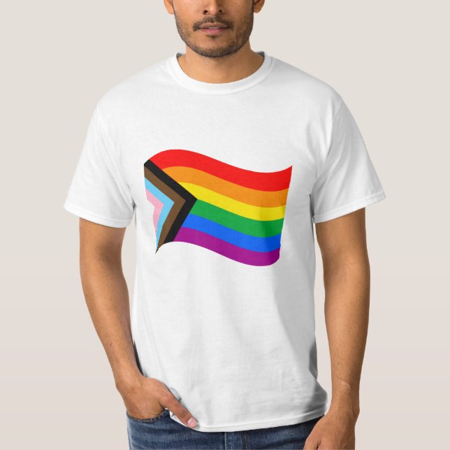 T-shirt Drapeau de fierté progressiste ondulé (Devant)