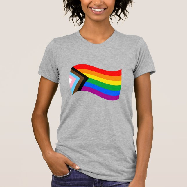 T-shirt Drapeau de fierté progressiste ondulé (Devant)